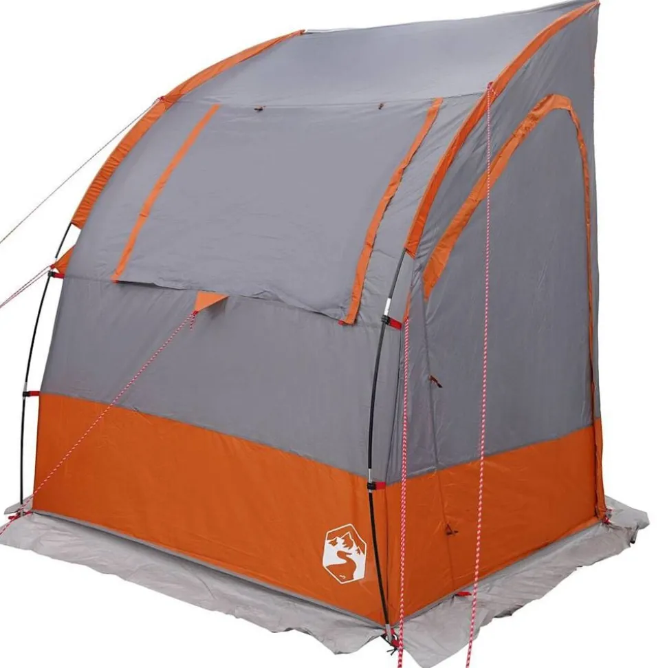 vidaXL Achterkleptent met dak Grijs en Oranje 194 x 180 x 210 cm taft