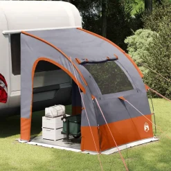 vidaXL Achterkleptent met dak Grijs en Oranje 194 x 180 x 210 cm taft