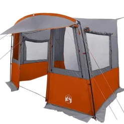 vidaXL Achterkleptent voor Caravan Grijs en Oranje 352 x 250 x 240 cm