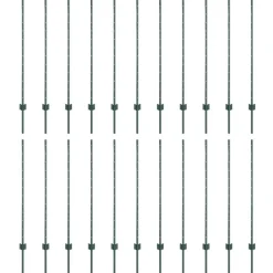 vidaXL Afrasteringspaal 22 pcs Groen 160 cm Staal