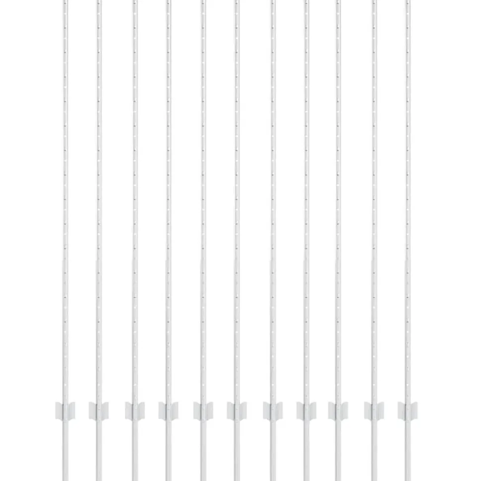 vidaXL Afrasteringspaal 11 pcs Zilver 150 cm Staal