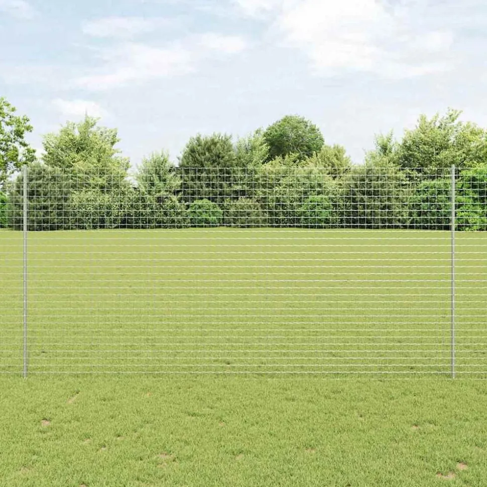 vidaXL Afrasteringspaal 11 pcs Zilver 150 cm Staal