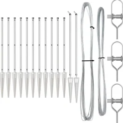 vidaXL Afrasteringspaal 13 pcs Zilver Staal
