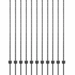 vidaXL Afrasteringspaal 11 pcs Grijs 140 cm Staal