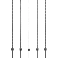 vidaXL Afrasteringspaal 5 pcs Grijs 150 cm Staal