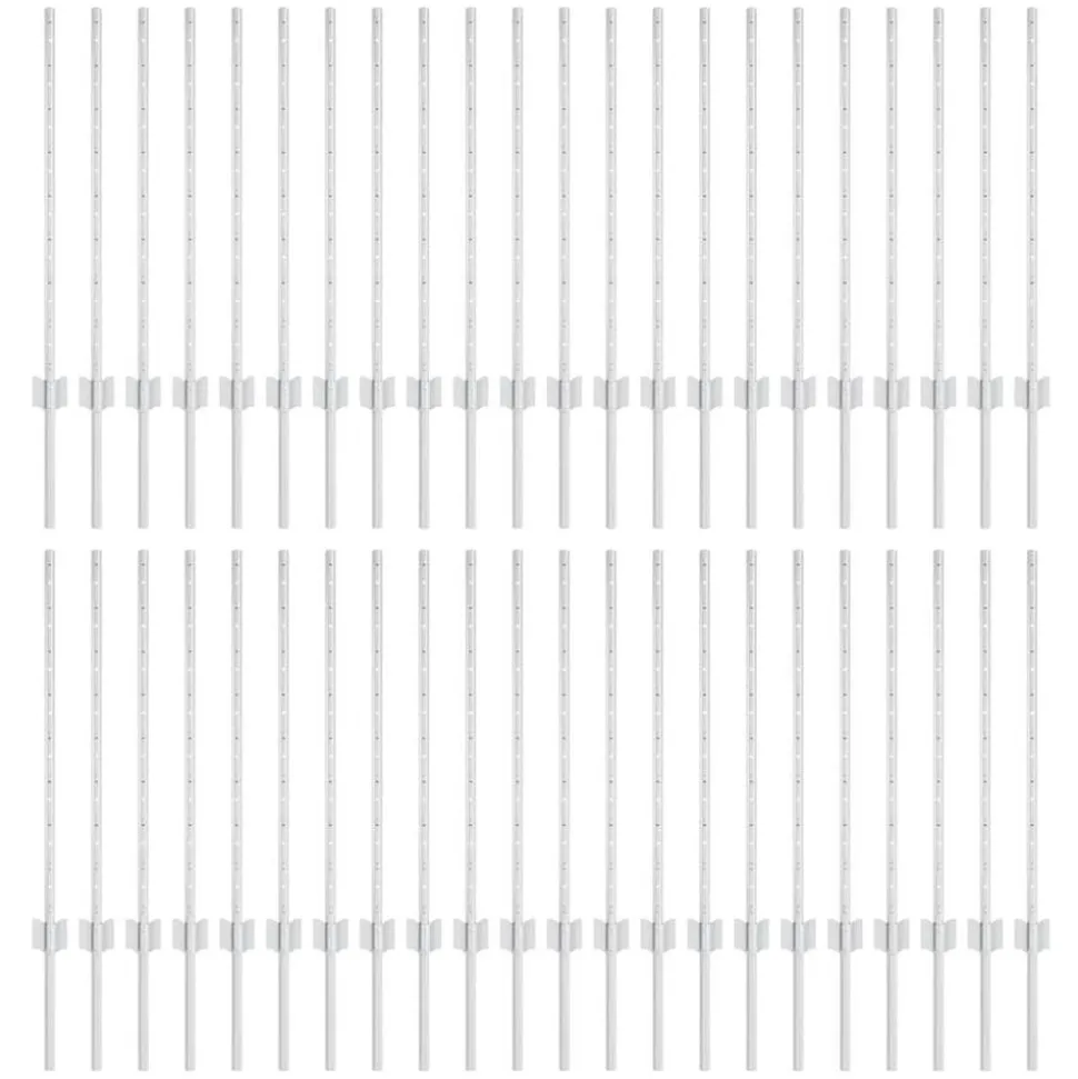 vidaXL Afrasteringspaal 44 pcs Zilver 120 cm Staal
