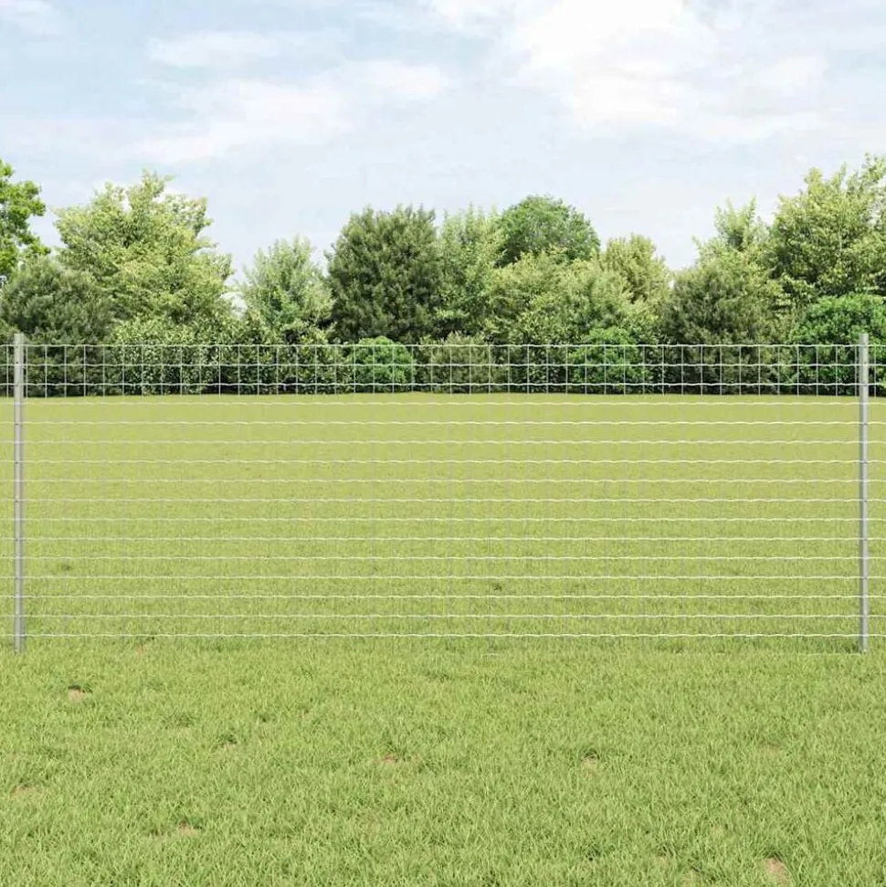vidaXL Afrasteringspaal 44 pcs Zilver 120 cm Staal