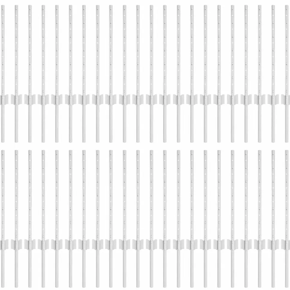vidaXL Afrasteringspaal 44 pcs Zilver 100 cm Staal