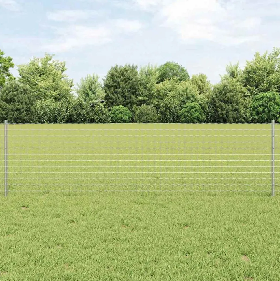 vidaXL Afrasteringspaal 44 pcs Zilver 100 cm Staal