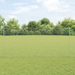 vidaXL Afrasteringspaal 11 pcs Zilver 140 cm Staal