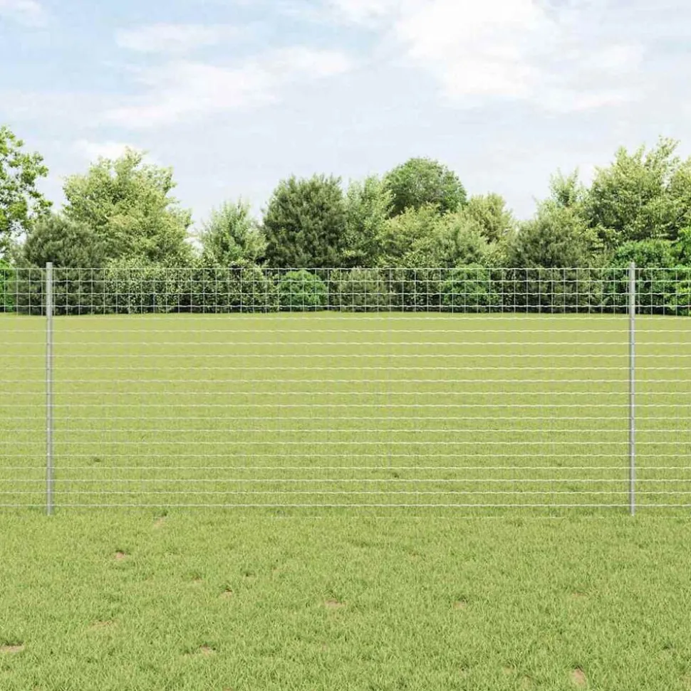 vidaXL Afrasteringspaal 22 pcs Zilver 140 cm Staal
