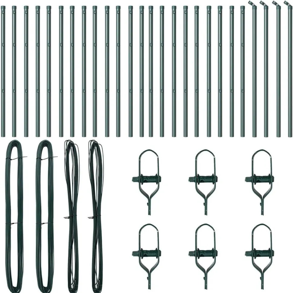 vidaXL Afrasteringspaal 26 pcs Grijs 3,2 x 3,2 x 50 cm
