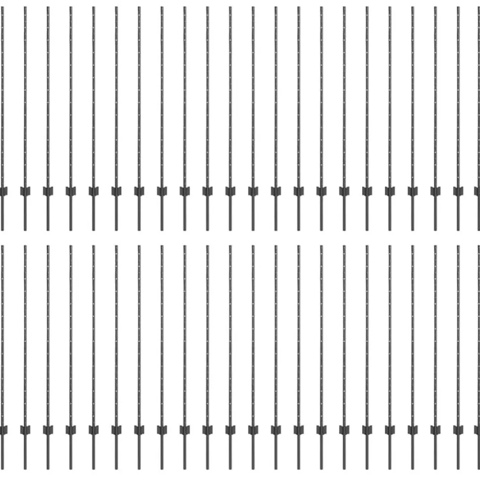 vidaXL Afrasteringspaal 44 pcs Grijs 180 cm Staal