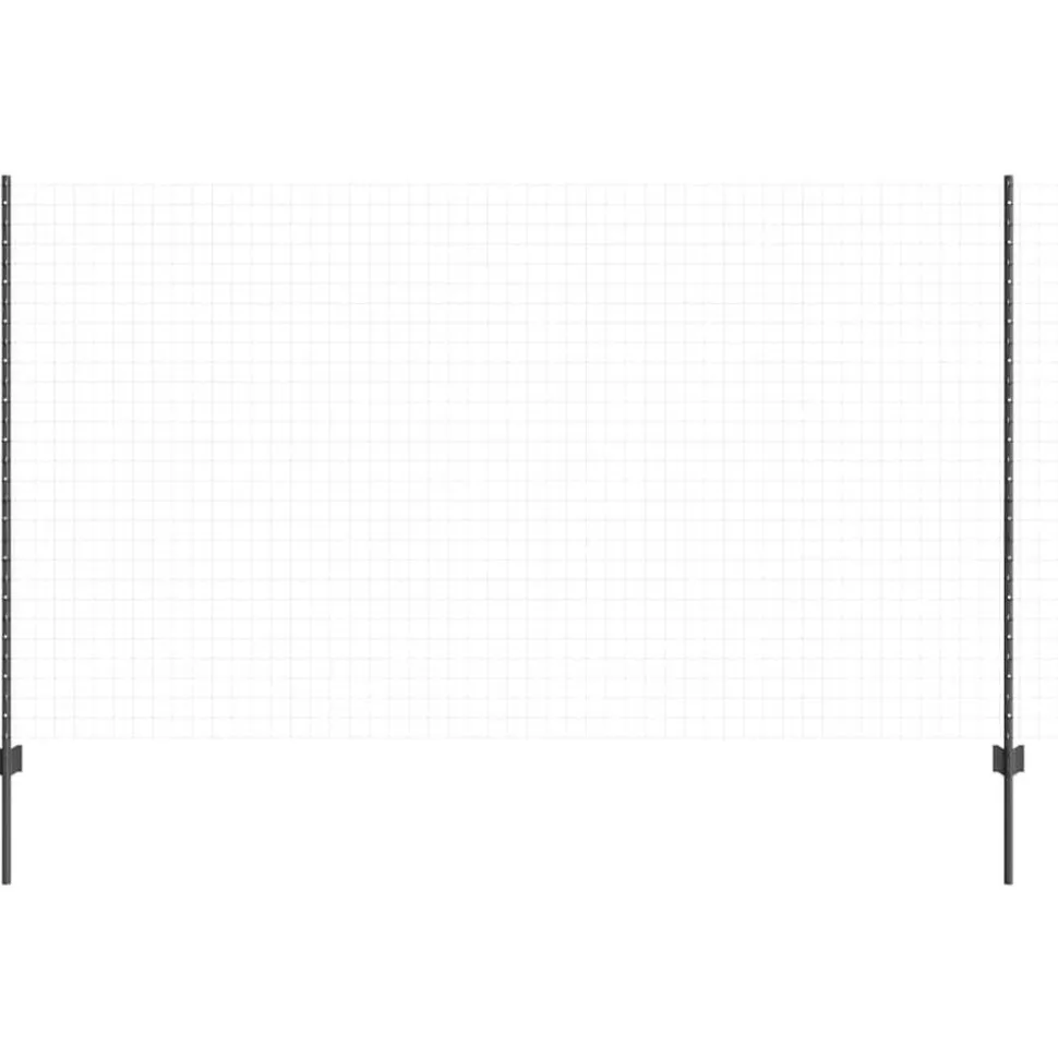 vidaXL Afrasteringspaal 44 pcs Grijs 180 cm Staal