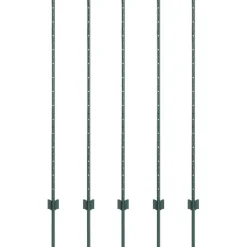 vidaXL Afrasteringspaal 5 pcs Groen 140 cm Staal