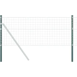 vidaXL Afrasteringspaal 2 pcs Groen 50 cm Poedergecoat staal