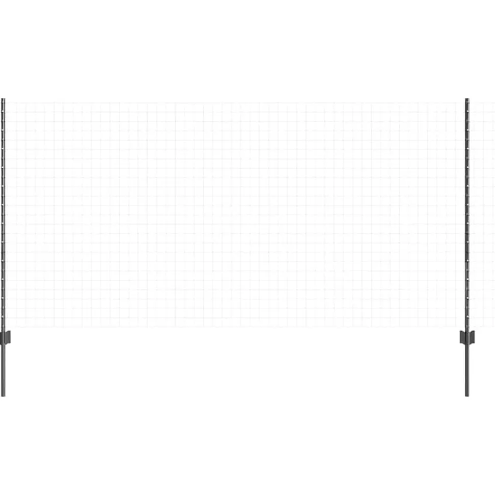 vidaXL Afrasteringspaal 11 pcs Grijs 120 cm Staal
