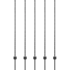 vidaXL Afrasteringspaal 5 pcs Grijs 140 cm Staal