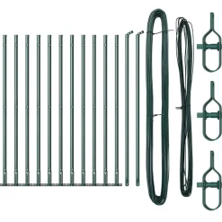 vidaXL Afrasteringspaal 13 pcs Groen Staal