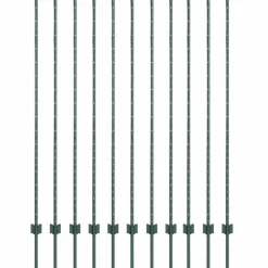 vidaXL Afrasteringspaal 11 pcs Groen 150 cm Staal