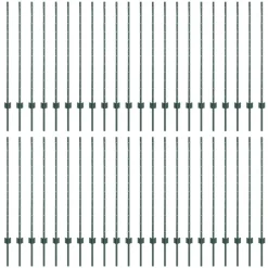vidaXL Afrasteringspaal 44 pcs Groen 160 cm Staal