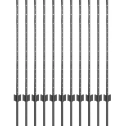 vidaXL Afrasteringspaal 11 pcs Grijs 100 cm Staal
