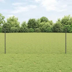 vidaXL Afrasteringspaal 11 pcs Grijs 100 cm Staal