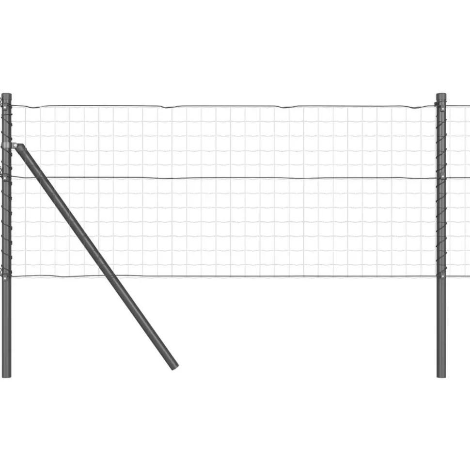 vidaXL Afrasteringspaal 26 pcs Grijs 3,2 x 3,2 x 80 cm
