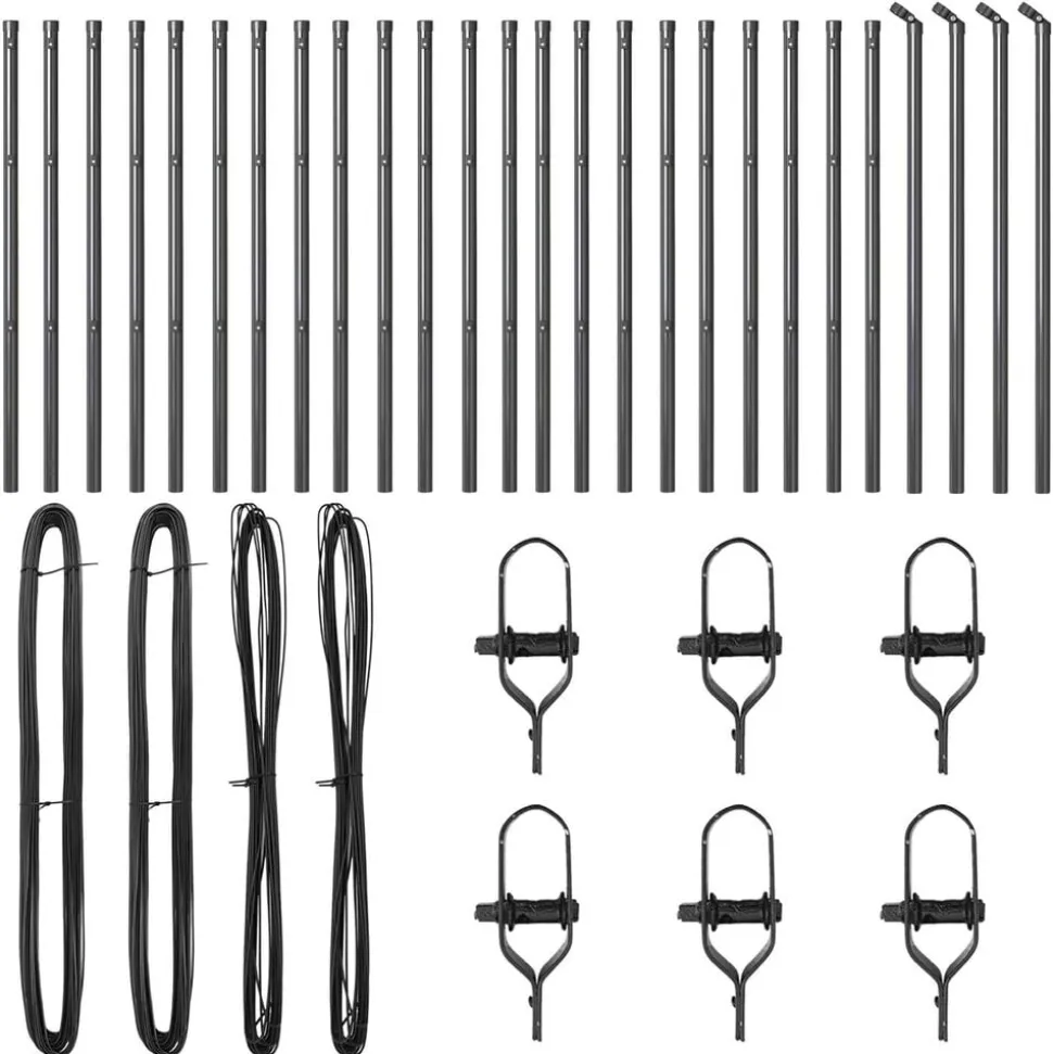 vidaXL Afrasteringspaal 26 pcs Grijs 3,2 x 3,2 x 80 cm