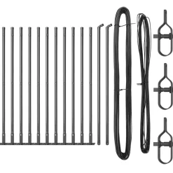 vidaXL Afrasteringspaal 13 pcs Grijs Staal