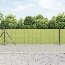 vidaXL Afrasteringspaal 13 pcs Grijs Staal