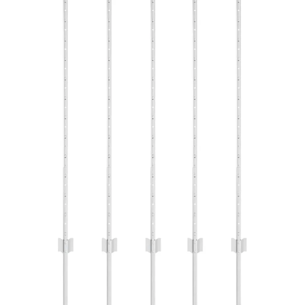 vidaXL Afrasteringspaal 5 pcs Zilver 120 cm Staal