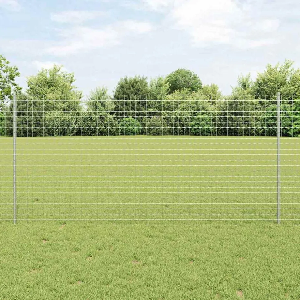 vidaXL Afrasteringspaal 5 pcs Zilver 120 cm Staal