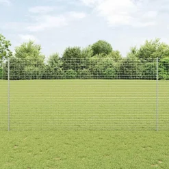 vidaXL Afrasteringspaal 5 pcs Zilver 150 cm Staal