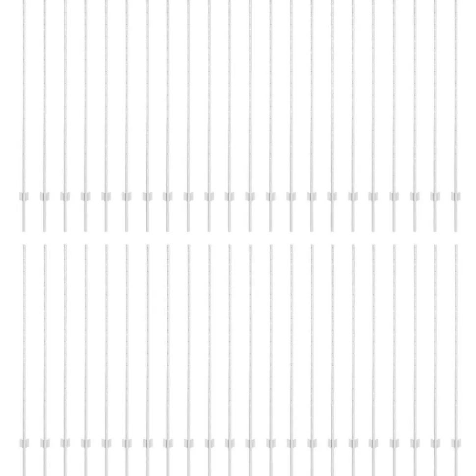 vidaXL Afrasteringspaal 44 pcs Zilver 200 cm Staal