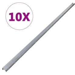 vidaXL Afrasteringspaal 10 pcs Zilver 200 cm Staal