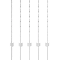 vidaXL Afrasteringspaal 5 pcs Zilver 80 cm Staal