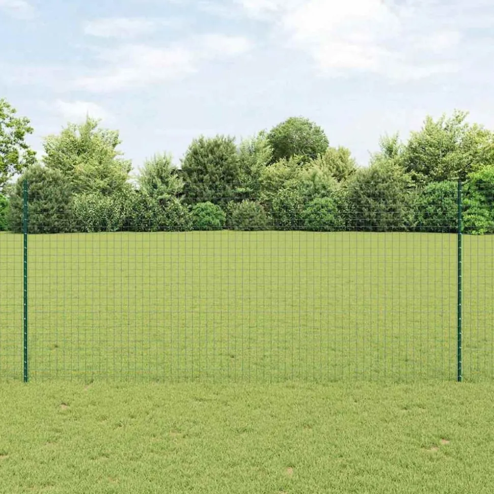 vidaXL Afrasteringspaal 44 pcs Groen 180 cm Staal