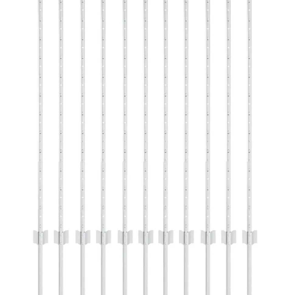 vidaXL Afrasteringspaal 11 pcs Zilver 120 cm Staal