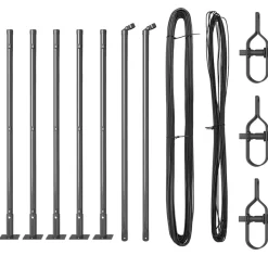 vidaXL Afrasteringspaal 7 pcs Grijs Staal