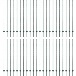 vidaXL Afrasteringspaal 44 pcs Groen 200 cm Staal