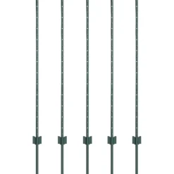 vidaXL Afrasteringspaal 5 pcs Groen 120 cm Staal