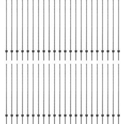 vidaXL Afrasteringspaal 44 pcs Grijs 200 cm Staal