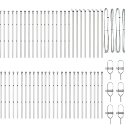vidaXL Afrasteringspaal 52 pcs Grijs 3,2 x 3,2 x 80 cm