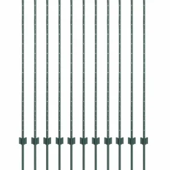vidaXL Afrasteringspaal 11 pcs Groen 140 cm Staal