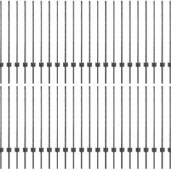 vidaXL Afrasteringspaal 44 pcs Grijs 140 cm Staal