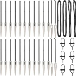 vidaXL Afrasteringspaal 26 pcs Grijs 3,2 x 3,2 x 105 cm