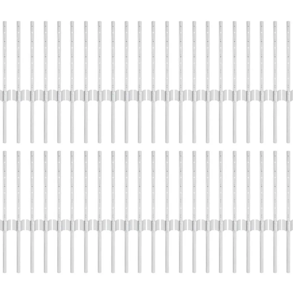 vidaXL Afrasteringspaal 44 pcs Zilver 80 cm Staal