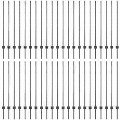 vidaXL Afrasteringspaal 44 pcs Grijs 160 cm Staal