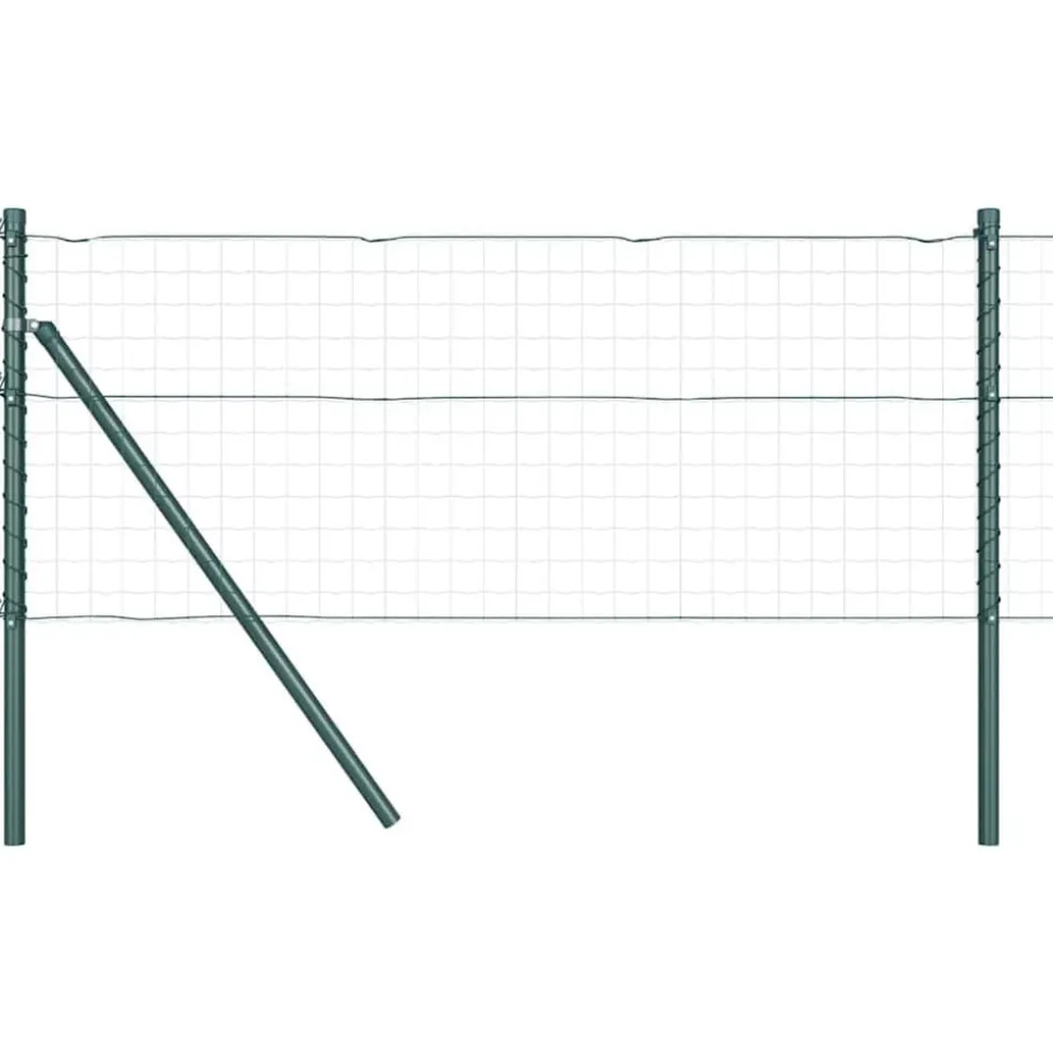 vidaXL Afrasteringspaal 7 pcs Groen Staal
